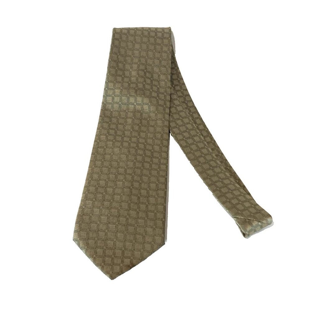 Jaques Fath Men’s Gold Tan Silk Blend Necktie Made in Italy 56 x 3 New
